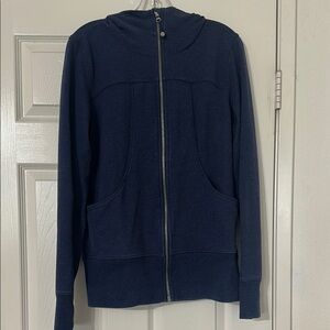 Lululemon looks like Woman Navy Blue Storm Hoodie Cotton Full Zip hoodie Medium